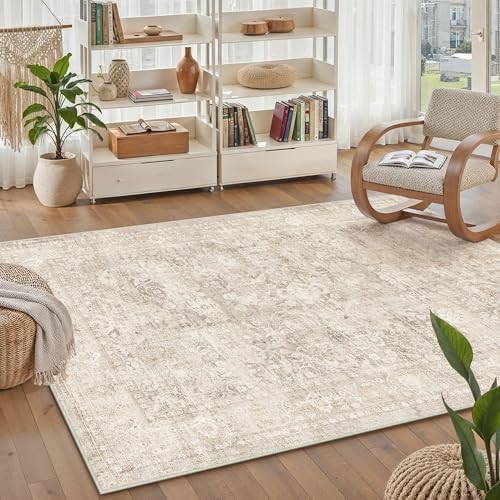 3x5 Beige Neutral Entryway Area Rug by WondRg