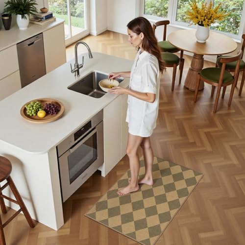Lessymo Entryway Rug 2x3, Washable Easy Jute Checkered Indoor Outdoor Rug - Image 5