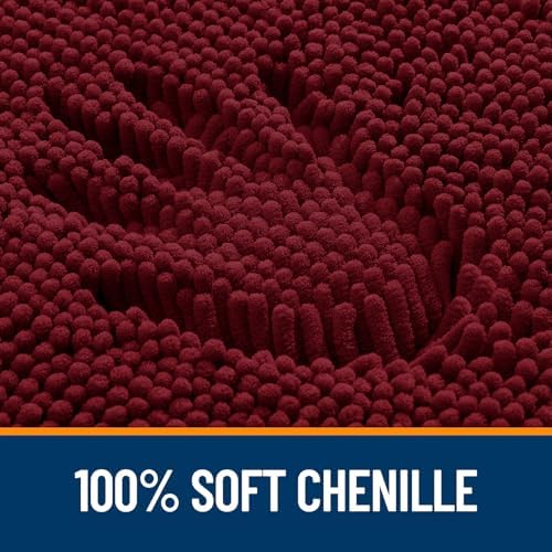 OLANLY Toilet Rugs U-Shaped 24x24, Soft Absorbent Chenille Contour Rugs - Image 3