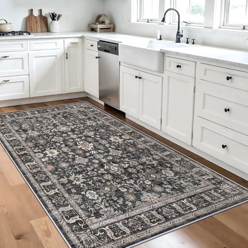 Black 3x5 Entryway Rug: Washable Ultra Soft Non Slip Low Pile Carpet Runner - Image 2