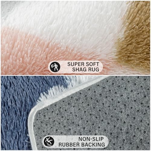 PureCozy Checkered Area Rug 3x5 for Kids Room Soft Fluffy Shag Carpet - Image 6