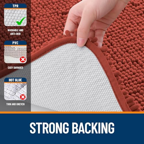 OLANLY Bathroom Runner Rugs 45x27, Extra Soft Absorbent Chenille Bath Rugs - Image 6