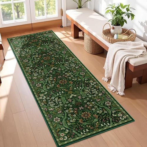 2x6 Floral Runner Rug for Kitchen Washable Hallway Runner Rug - Image 2