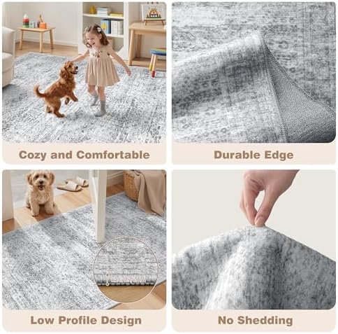 Kitchen Rugs Sets of 2, 2x3 2x4 Rug Runner,Grey - Image 7