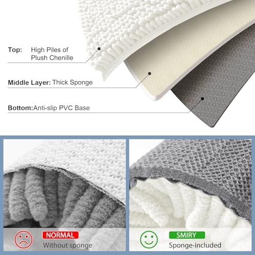 Smiry Bathroom Rugs 36X24, Luxury Chenille Extra Soft Absorbent Bath Mat - Image 5