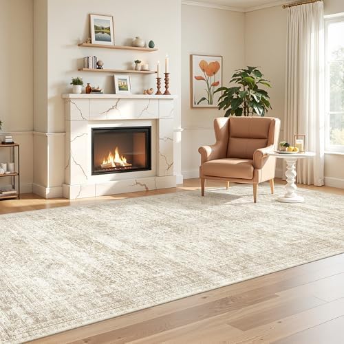 4x8 Rug Non Slip,Washable Hallway Runner Rug,Beige - Image 3