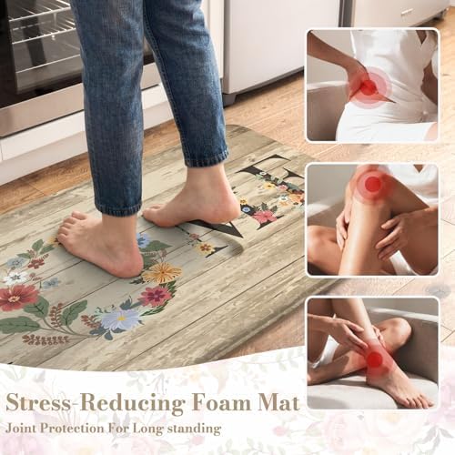 KIMODE Kitchen Mats for Floor Cushioned Anti Fatigue 2PCS Kitchen Rugs - Image 2