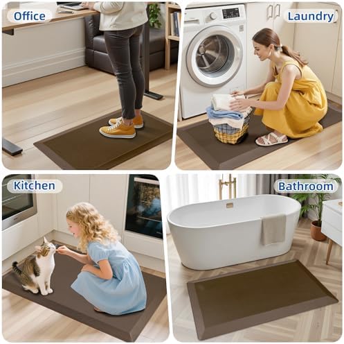 Tyrot Extra Thick Anti Fatigue Mat for Kitchen Floor, 20x39, Brown - Image 5
