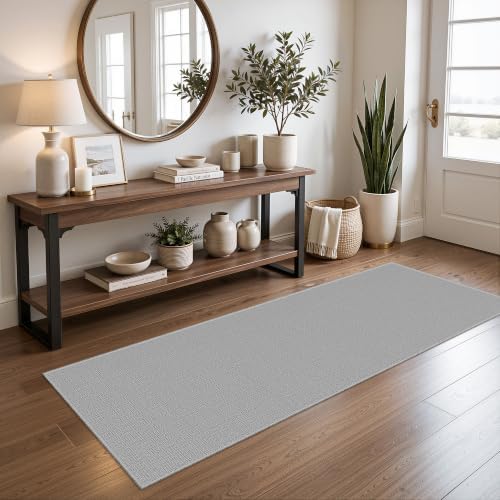 Valenrug 2x6 Runner Rug Non Slip, High-Low Pile Runners for Hallways, Grey - Image 5