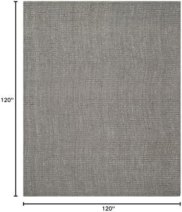 SAFAVIEH Natural Fiber Square Rug 10', Jute Knotted Light Grey NF447G - Image 2