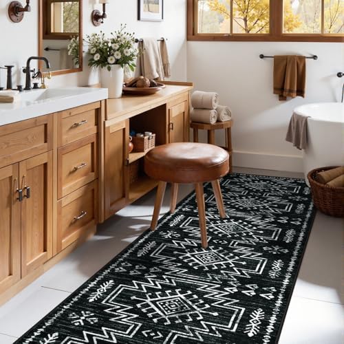 Lahome Black Runner Rug for Hallway Non Slip, 2.5x8 Western Entryway Rug - Image 6
