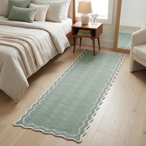 GarveeHome 2x6 Scalloped Washable Runner Rug Non Slip Hallway Kitchen Rug - Image 4