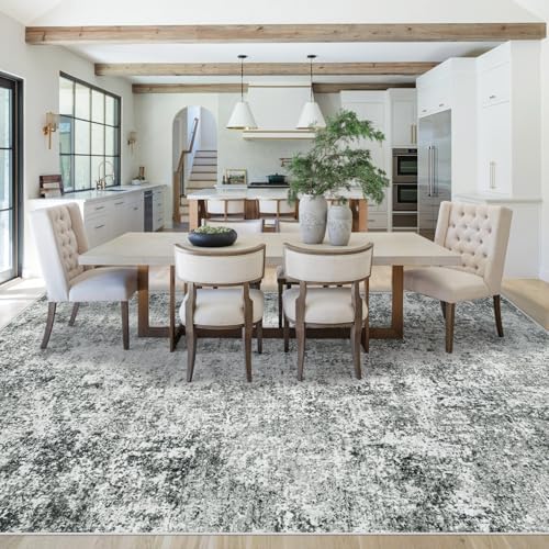 XLUEZ 8x10 Area Rugs for Living Room, Washable Modern Abstract Large Area Rug Neutral Soft Non Slip Kids Rug Stain Resistant Indoor Carpet for Bedroom Nursery Dining Room Playroom(Grey, 8'x10') - Image 6