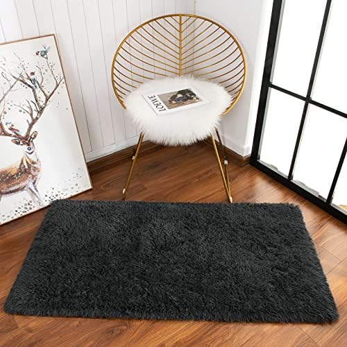 Chicrug Soft Runner Rug for Bedroom Living Room Plush Fluffy Rug 2x3 - Image 4