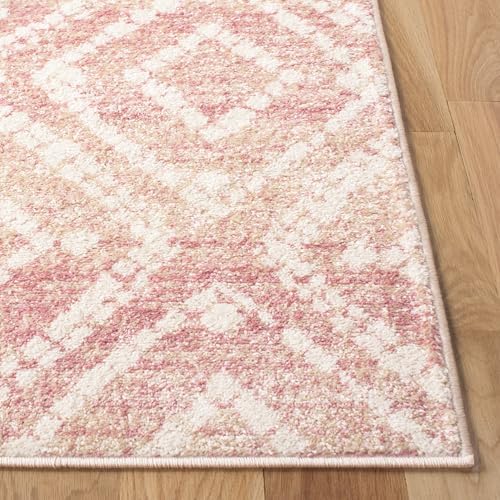 SAFAVIEH Adirondack Collection Area Rug - 6' Square, Rose & Gold, Modern Diamond Distressed Design, Non-Shedding & Easy Care, Ideal for High Traffic Areas in Living Room, Bedroom (ADR131Q) - Image 6