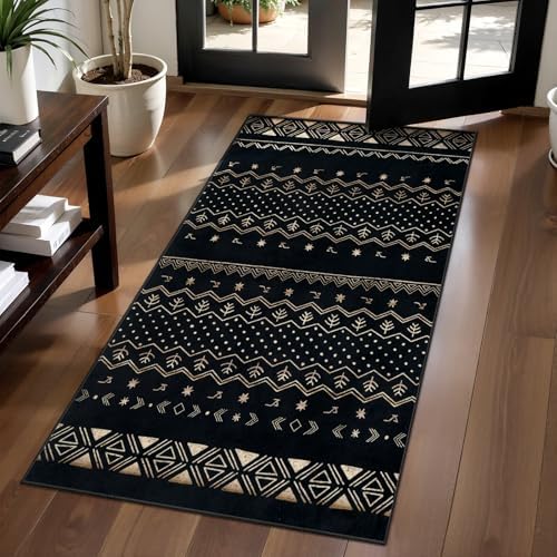SERISSA 2x4 Washable Non-Slip Boho Runner Rug for Entryway by SERISSAHomeDecorCollection