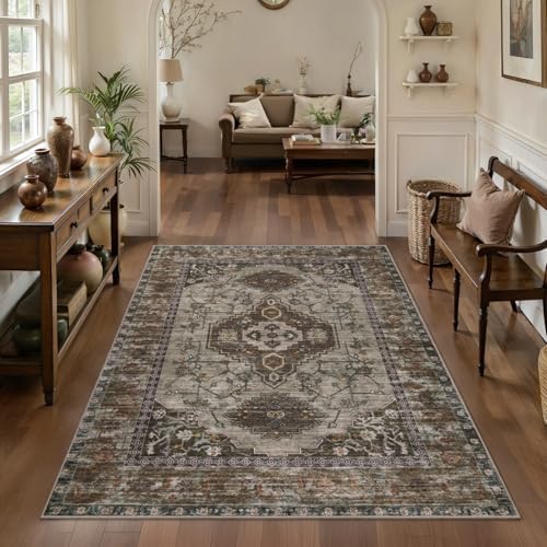 Tangsoo Oriental 3x5 Washable Area Rugs, Vintage Non Slip Accent Rug by Tangsoo