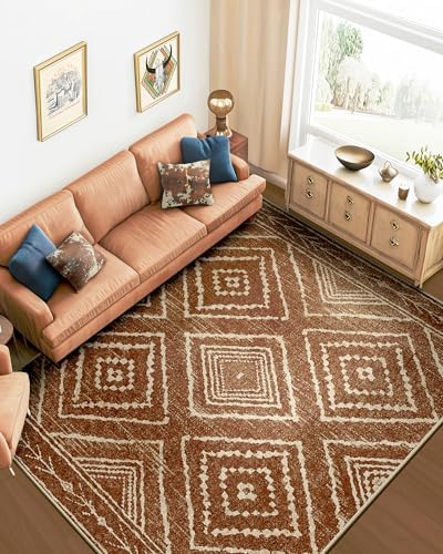 BESTSWEETIE 10'x14' Washable Area Rug for Living Room Bedroom Yellowbrown - Image 7