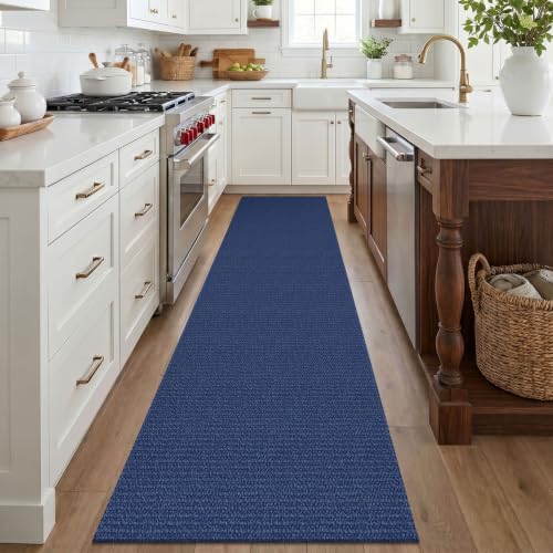 EARTHALL Washable Runner Rug, Non Slip Entry Runner, 2x8 Ft, Heathered Blue - Image 2