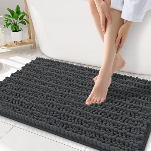 Smiry Bathroom Rugs 32X20, Extra Soft Rubber Backing Chenille Bath Mats by Smiry