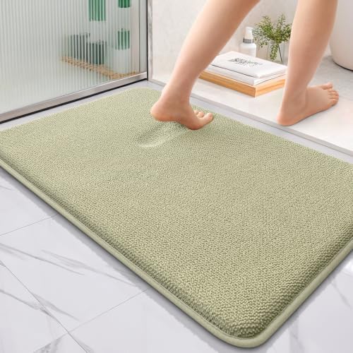 OLANLY Thick Memory Foam Bathroom Rugs 36x24, Absorbent Bath Mat, Vanilla by OLANLY