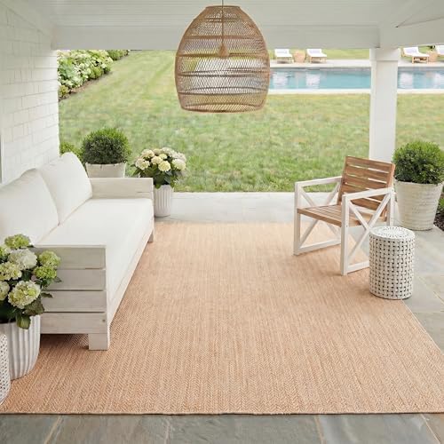 SAFAVIEH Courtyard Outdoor Square Rug 10', Natural & Cream CY8022-03012 by Unknown