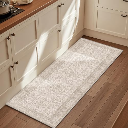 OPPODREAM Vintage Light Beige Area Rugs 2x6, Washable Rug for Living Room by OPPODREAM