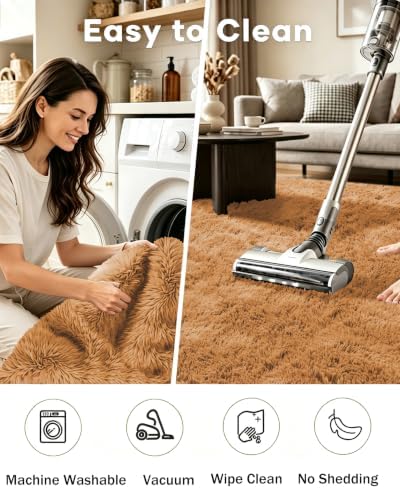 Smiry Area Rugs for Living Room Bedroom 2x6 ft, Fluffy Washable Carpet - Image 4