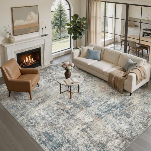 kakania Washable 10x12 Area Rug for Living Room: Abstract Modern Home Decor by kakania