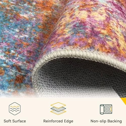 RELEANY Washable Runner 2'x6' Abstract Area Rug for Hallway Starlight - Image 5