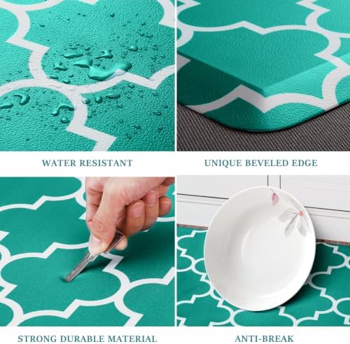WISELIFE Kitchen Mats and Rugs Cushioned Anti-Fatigue, 17.3"x 39", Green - Image 4