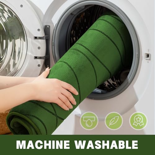 YIHOUSE Bathroom Rugs Set 5 Piece, Memory Foam Bath Mat Green - Image 4