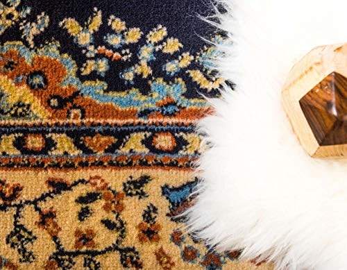 Unique Loom Reza Collection Traditional Persian Style Area Rug, 2 ft 7 in x 10 ft, Navy Blue/Ivory - Image 4