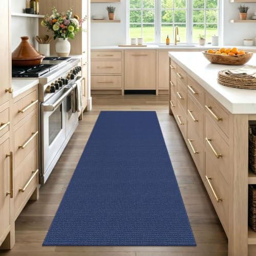 EARTHALL Washable Runner Rug, Non Slip Door Runner, 3x7 Ft, Heathered Blue - Image 2