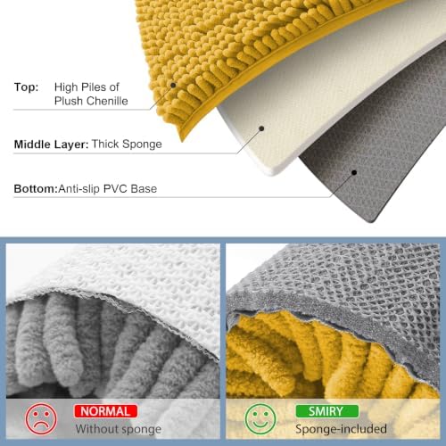 Smiry Bathroom Rugs 30X20, Luxury Chenille Extra Soft Absorbent Bath Mat - Image 5
