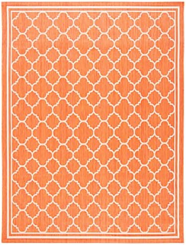 SAFAVIEH Washable Rug Outdoor Courtyard Collection - 9' x 12', Terracotta & Bone, Non-Shedding & Easy Cleaning, Ideal for Patio, Backyard, Mudroom (CY6918-241) - Image 2