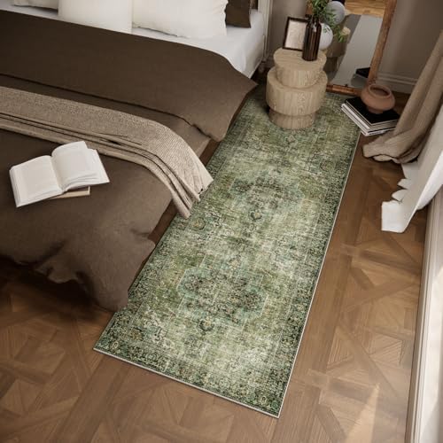 Machine Washable Kitchen Runner Rug: 2'x6' Hallway Rug Non Slip Low-Pile Stain Resistant Soft Carpet Runners for Entryway Hallways Kitchen Laundry Room Beside Farmhouse - Image 2