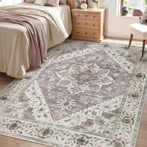 SERISSA 5x7 Washable Non Slip Boho Area Rug for Living Room，Earth Tone - Image 6