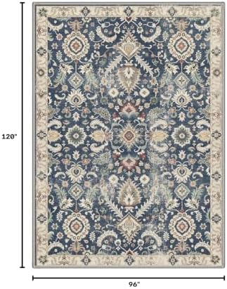 Bavni 8X10 Living Room Area Rug, Boho Floral Washable Non Slip - Image 2