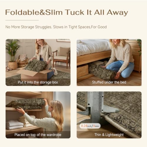 2x6 Taupe Brown Vintage Runner Rug - Image 6