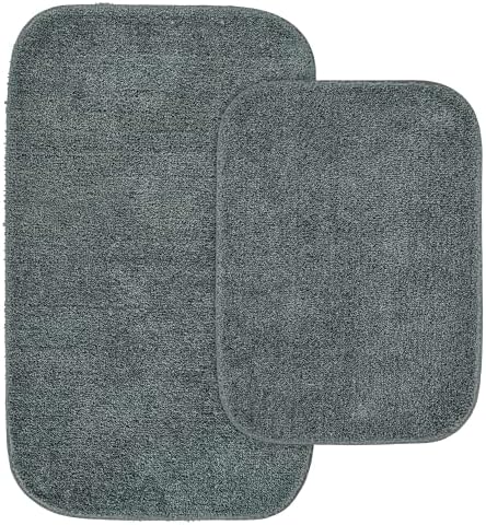 Garland Rug Traditional Bath Rug Set, 2-Piece Set, Dark Gray by Garland+Rug