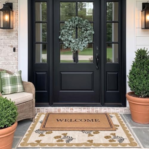 3x4 Floral Entry Rug - Small Washable Indoor Outdoor Mats for Front Door Non-Slip Porch Rug Beige Vintage Farmhouse Throw Rugs for Living Room Bedroom Entryway Kitchen Office Porch Decor - Image 7