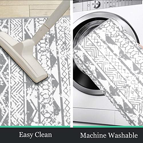 HEBE Boho Kitchen Rugs Set of 3, Non Slip Washable Kitchen Mats for Floor - Image 4