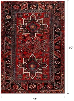 SAFAVIEH Vintage Hamadan Area Rug 5'3"x7'6", Red & Multi VTH211A - Image 2