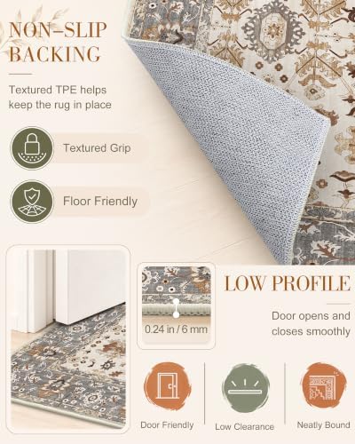 OLANLY 2x3 Washable Small Rug Non Slip Indoor Door Mat for Entryway Bedside - Image 7