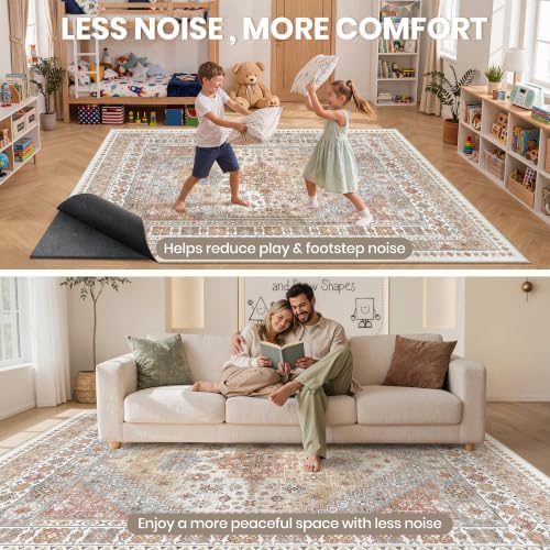 zesthome Rug Pad 5x7-1/4 Thick, Felt and Rubber Backing, Under Area Rug Protective Cushioned Pads, Keep Rugs Safe and in Place, Non Slip Rug Pads for Hardwood Floors and Finishes(5'x7', Black) - Image 5