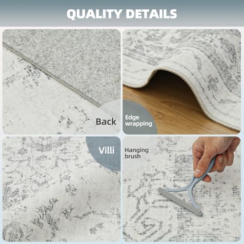8x10 Washable Area Rug, Soft Area Rugs for Living Room, Non Slip Backing,Short-Pile&Durable Edge Binding, Stain Resistant, The Large Carpet for Bed Room, Dining Room,Office,Playroom - Image 4