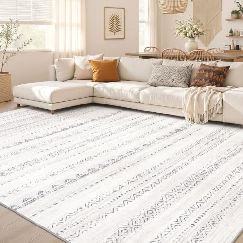 Nakagishi Boho 9x12 Area Rug Living Room Rugs Machine Washable Gray by NakagishiAreaRug