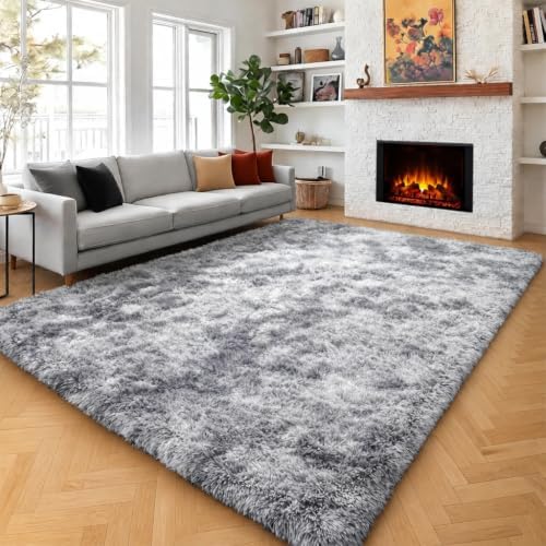 Abstract Shaggy Washable Area Rug 4x6 Plush Soft Fluffy Fuzzy Retro Carpet - Image 2