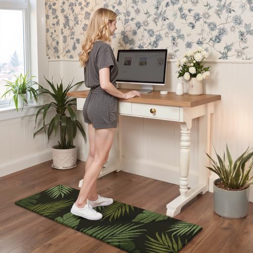 GENIMO Anti Fatigue Kitchen Mats for Floor 2PCS, Standing Rugs, Deep Green - Image 7